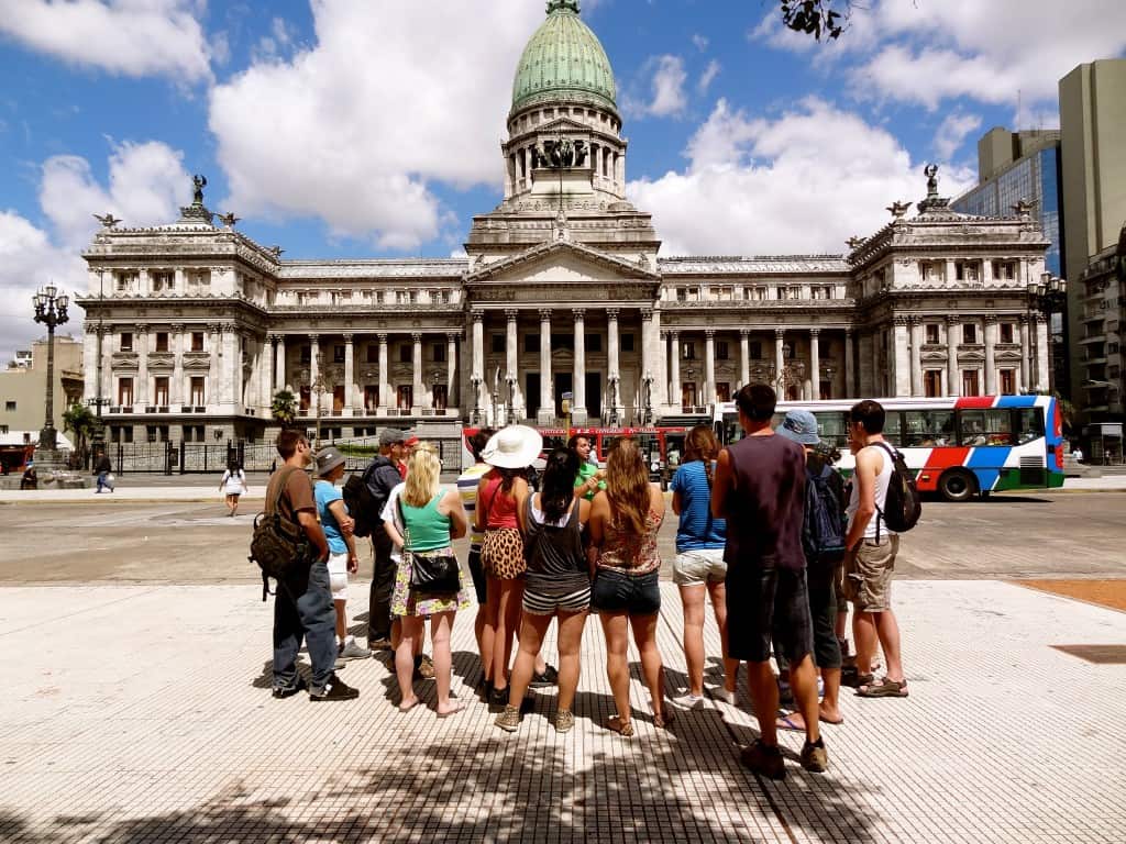 Walking tour of Buenos Aires in front of Congreso de la Nación Argentina