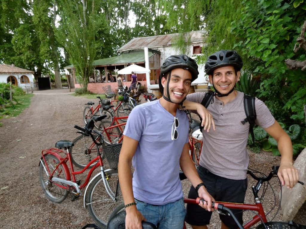 Helmets ready for the next vineyard stop