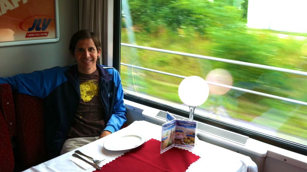 Dining car in European train